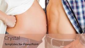  Presentation with pregnant woman - Presentation design having pregnant-abdomen-of-woman background and a  colored foreground