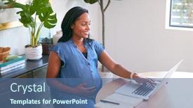  Presentation with pregnant woman - Presentation design consisting of pregnant-african-american-woman-using background and a ocean colored foreground