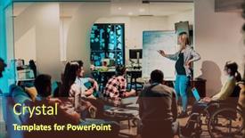  Presentation with coworking - Presentation theme consisting of pregnant-businesswoman-leads-a-creative background and a tawny brown colored foreground