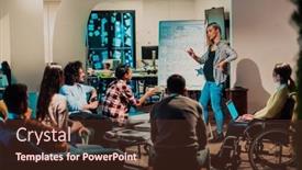  Presentation with coworking - Presentation with pregnant-businesswoman-leads-a-creative background and a tawny brown colored foreground