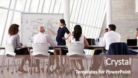  Presentation with pregnant kartun - Amazing presentation theme having pregnant businesswoman leads boardroom meeting backdrop and a violet colored foreground