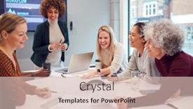  Presentation with women meeting - Presentation design having pregnant-businesswoman-leads-creative-meeting background and a lemonade colored foreground