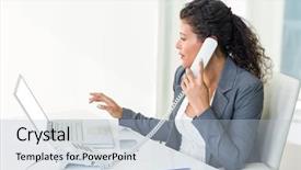  Presentation with pregnant - PPT layouts having pregnant businesswoman talking on phone background and a light blue colored foreground