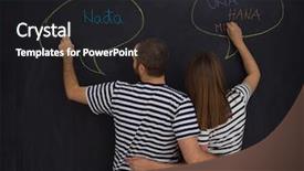  Presentation with black baby - Slides having pregnant couple thinking about name background and a  colored foreground