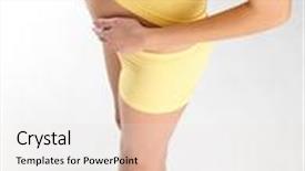  Presentation with weighing scale - Beautiful PPT layouts featuring pregnant female standing on a weighing scale high angle view backdrop and a sky blue colored foreground