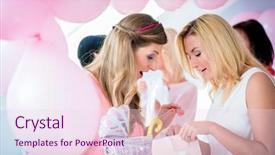  Presentation with baby shower - PPT layouts featuring pregnant friend on baby shower background and a pink colored foreground