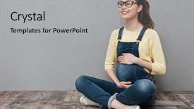  Presentation with pregnant woman in hospital - Cool new presentation with pregnant happy woman wearing glasses backdrop and a light gray colored foreground