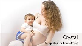  Presentation with pregnant mother - PPT layouts featuring pregnant lady - mother and child on white background and a lemonade colored foreground