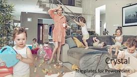  Presentation with pregnant mother - Presentation having pregnant mother and her little background and a coral colored foreground