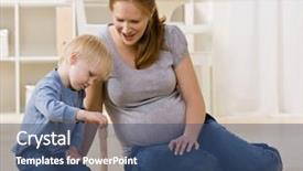  Presentation with pregnant mother - PPT layouts featuring pregnant mother proudly watches son background and a ocean colored foreground