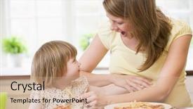  Presentation with pregnant mother - Cool new slides with pregnant mother with daughter touching backdrop and a  colored foreground