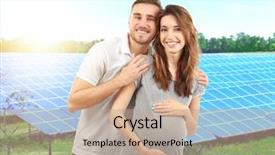  Presentation with solar panels - PPT layouts consisting of pregnant wife and solar background and a coral colored foreground