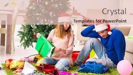  Presentation with wife - Cool new presentation design with pregnant wife celevrating christmas with husband backdrop and a lemonade colored foreground