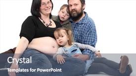  Presentation with pregnant woman - Slide set having pregnant woman and her happy background and a ocean colored foreground