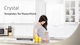  Presentation with pregnant woman - PPT layouts consisting of pregnant-woman-at-home background and a white colored foreground