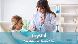  Presentation with pregnant woman - Presentation design featuring pregnant woman at regular pregnancy background and a teal colored foreground