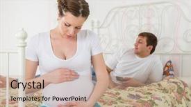  Presentation with pregnant woman in hospital - Slide deck consisting of pregnant woman becomes angry background and a coral colored foreground