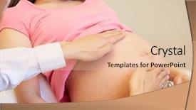  Presentation with pregnant woman doctor - Slide set enhanced with pregnant woman being given ante background and a lemonade colored foreground
