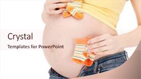  Presentation with socks - PPT layouts featuring pregnant woman belly and twin background and a  colored foreground