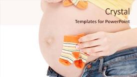  Presentation with socks - Presentation design consisting of pregnant woman belly and twin background and a  colored foreground