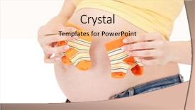  Presentation with pregnant woman in hospital - Slides featuring pregnant woman belly and twin background and a  colored foreground