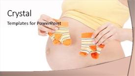  Presentation with pregnant woman - PPT layouts consisting of pregnant woman belly and twin background and a sky blue colored foreground