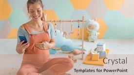  Presentation with pregnant labor - PPT theme having pregnant-woman-belly-in-nursery background and a coral colored foreground