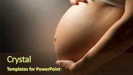  Presentation with pregnant - Beautiful presentation theme featuring pregnant woman belly pregnancy concept backdrop and a tawny brown colored foreground