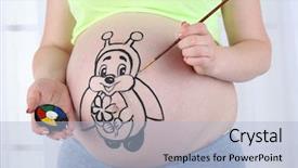  Presentation with pregnant woman - Presentation theme consisting of pregnant woman decorated her belly background and a  colored foreground