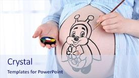  Presentation with medicine pregnant woman - PPT theme having pregnant woman decorated her belly background and a  colored foreground