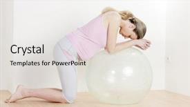  Presentation with pregnant mother - Presentation theme featuring pregnant woman doing exercises background and a light gray colored foreground