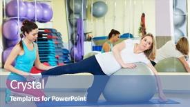  Presentation with exercise kids kid doing fitness - Slide deck enhanced with pregnant woman doing fitness ball background and a  colored foreground