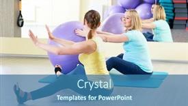  Presentation with coach - Theme having pregnant woman doing fitness ball exercise with coach background and a teal colored foreground