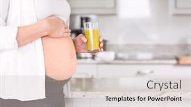  Presentation with drinking glass - PPT theme consisting of pregnant-woman-drinking-glass background and a lemonade colored foreground
