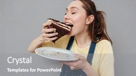  Presentation with pregnant woman - PPT theme enhanced with close up portrait background and a gray colored foreground