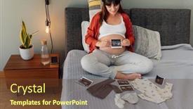  Presentation with baby ultrasound - Slide deck enhanced with pregnant-woman-enjoying-future-motherhood background and a tawny brown colored foreground