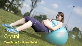  Presentation with pregnant woman - Colorful presentation theme enhanced with pregnant woman excercises with gymnastic backdrop and a  colored foreground
