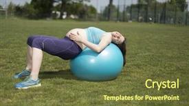  Presentation with pregnant woman - PPT layouts enhanced with pregnant woman excercises with gymnastic background and a  colored foreground