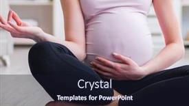  Presentation with woman child - Slide set consisting of pregnant woman exercising in anticipation of child birth background and a wine colored foreground