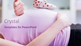  Presentation with woman child - Amazing presentation theme having pregnant woman exercising in anticipation of child birth backdrop and a lemonade colored foreground