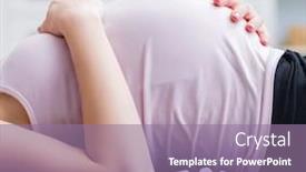  Presentation with woman child - Presentation theme with pregnant-woman-exercising-in-anticipation background and a coral colored foreground