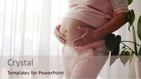  Presentation with pregnant woman - Theme with pregnant-woman-expecting-a-baby background and a coral colored foreground