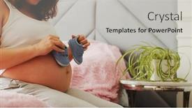  Presentation with mother twins - Slides consisting of pregnant-woman-expecting-twins-pregnant background and a  colored foreground