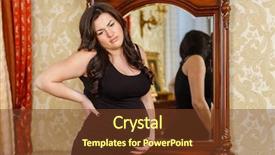  Presentation with woman in pain - Beautiful slide set featuring pregnant woman feeling strong pain backdrop and a tawny brown colored foreground