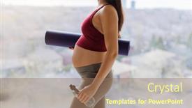  Presentation with prenatal - PPT layouts with pregnant-woman-going-to-prenatal background and a coral colored foreground