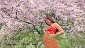  Presentation with living life - Slide set featuring pregnant-woman-happy-portrait background and a seafoam green colored foreground