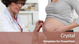  Presentation with pregnant woman - Beautiful presentation theme featuring pregnant woman having routine check backdrop and a  colored foreground