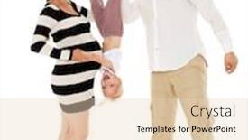  Presentation with interacial pregnant family - Presentation featuring firstborn - pregnant woman her husband background and a lemonade colored foreground