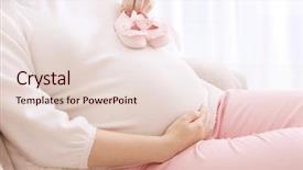  Presentation with baby shoes - Theme enhanced with pregnant woman holding baby background and a lemonade colored foreground