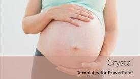  Presentation with pregnant woman - Audience pleasing theme consisting of pregnant-woman-holding-her-baby backdrop and a coral colored foreground